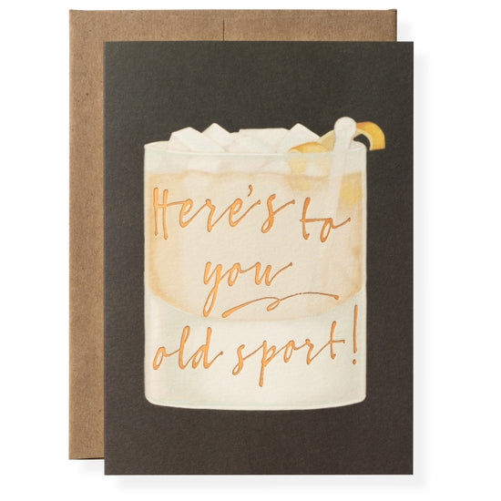 The Great Gatsby themed greeting card. Here's to you old sport greeting card