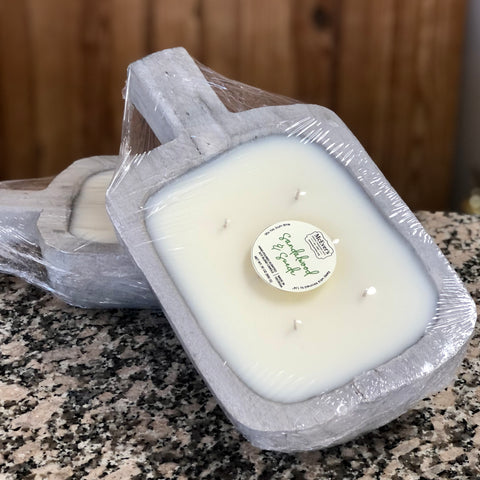 Paulownia handled dough bowl candle
