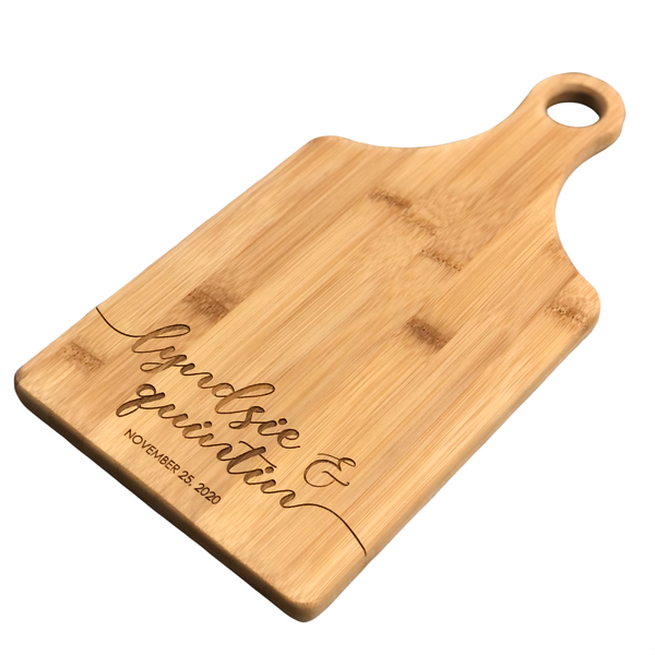 paddle cutting board engraved