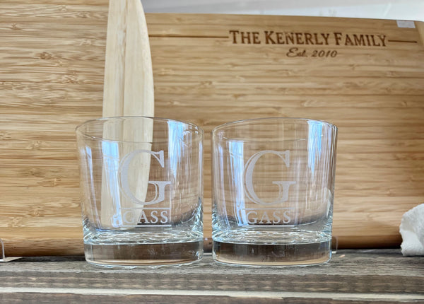 Personalized Pebble Bottom Rocks Glass