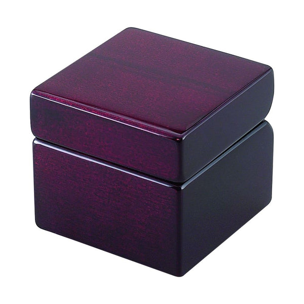 High gloss rosewood hinged box closed.