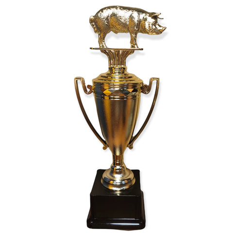 shiny gold pig cup trophy with free engraved plate