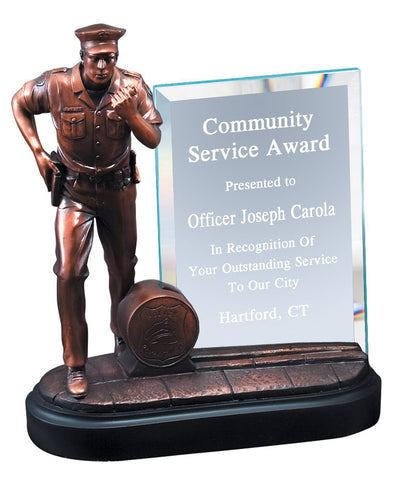 Bronze police law enforcement recognition award.