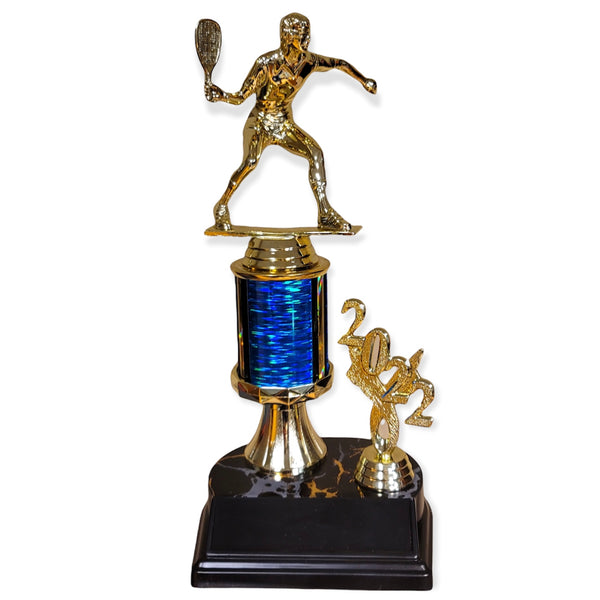 male racquetball trophy with free engraved plate