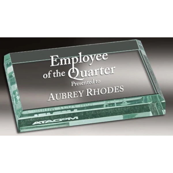 jade rectangle acrylic paperweight