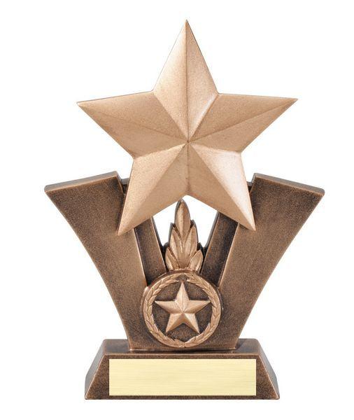 Gold shooting star trophy.