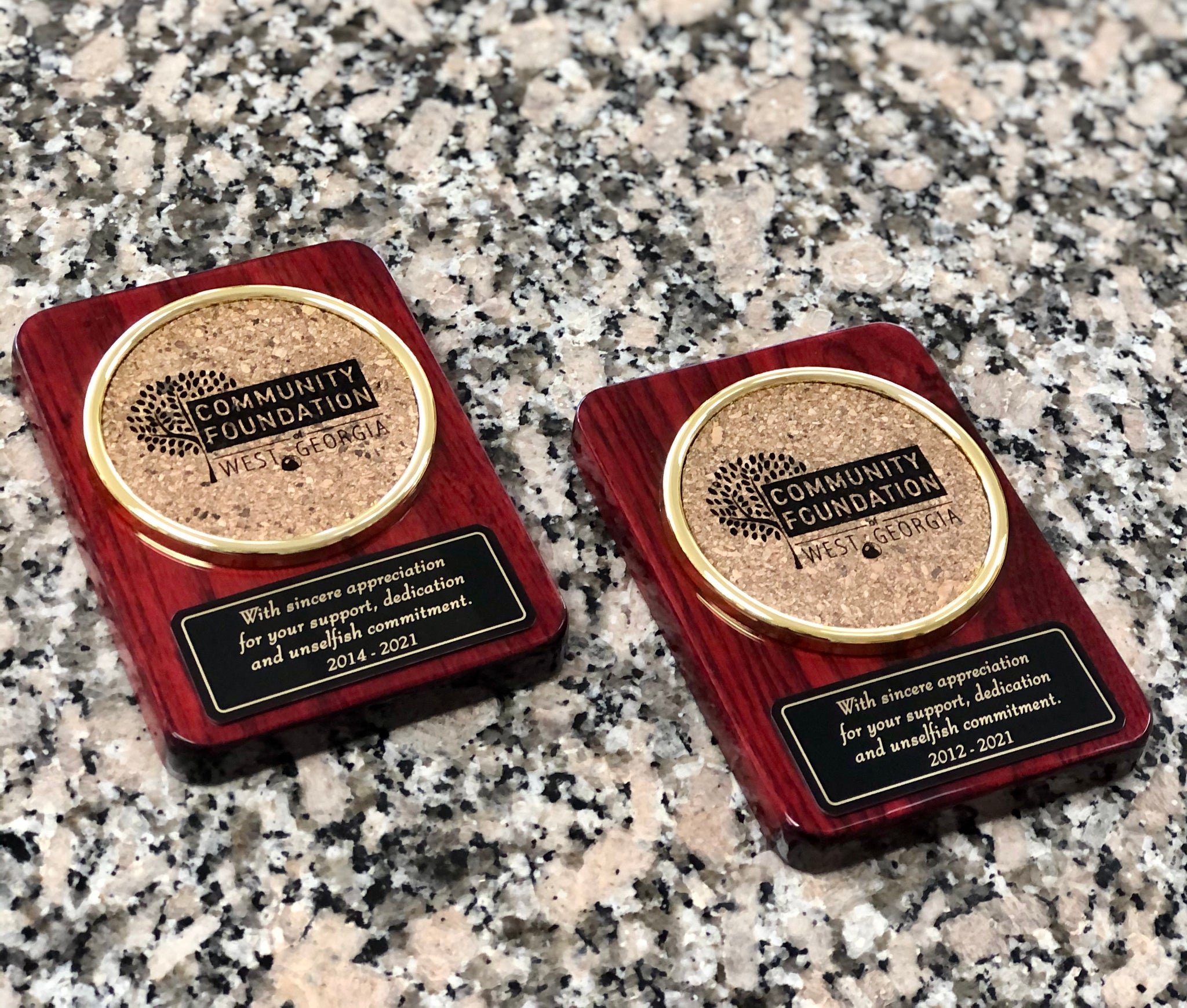 Custom Engraved Rosewood Coaster