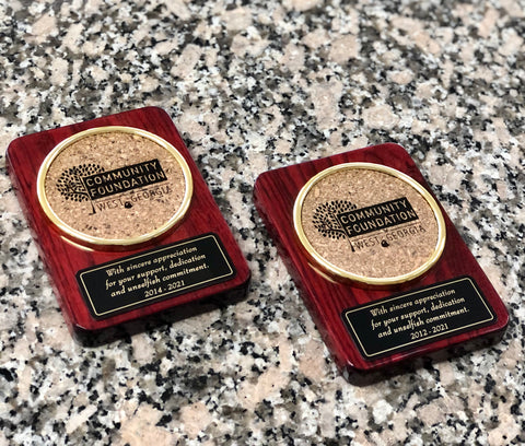 Custom Engraved Rosewood Coaster