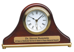 rosewood desk clock