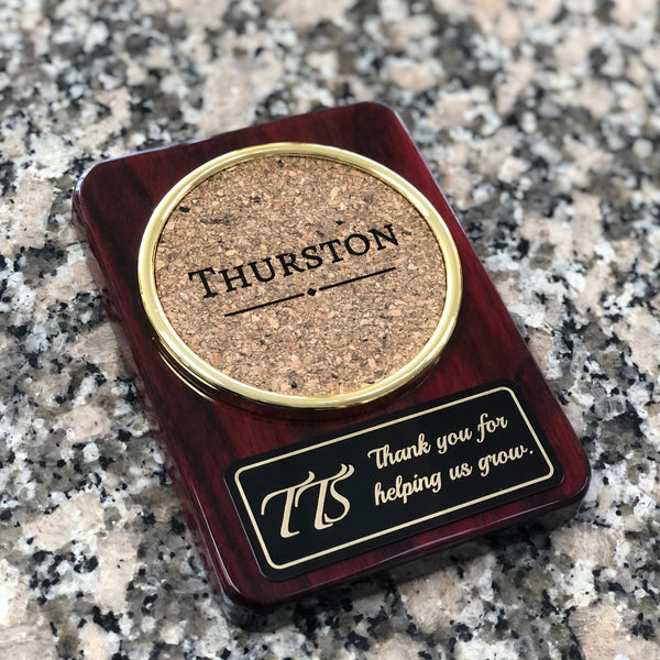 Custom Engraved Rosewood Coaster