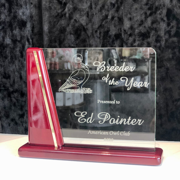 Glass Award - Rosewood Stand