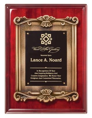 Rosewood Piano Plaque w/ Elegant Scroll