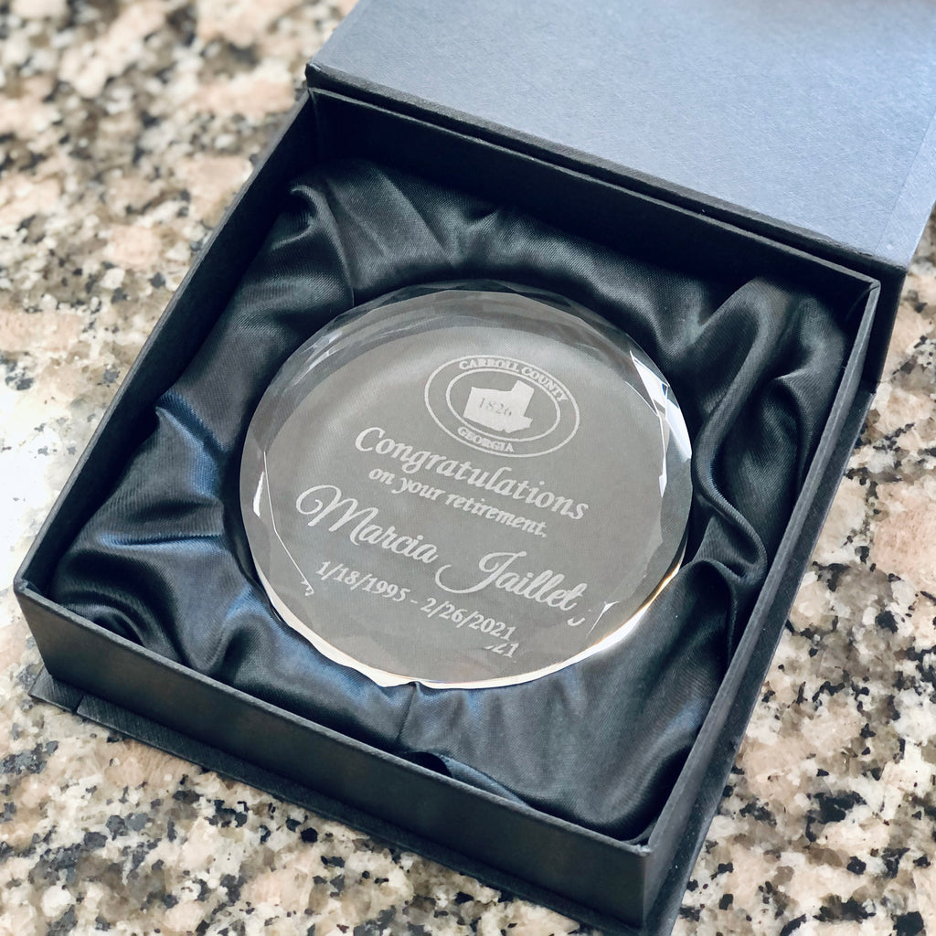 Custom Engraved Paperweight | Personalized Crystal Paperweight | Office ...