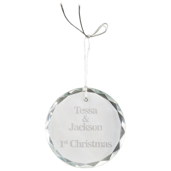 round crystal engraved ornament