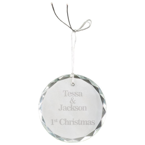 round crystal engraved ornament