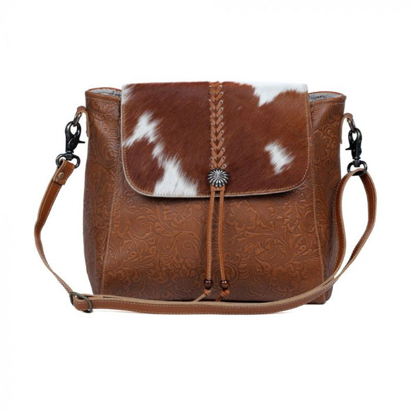 Myra Bag - Mahogany Leather & Hair On Bag