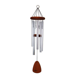 engraved silver festival wind chime