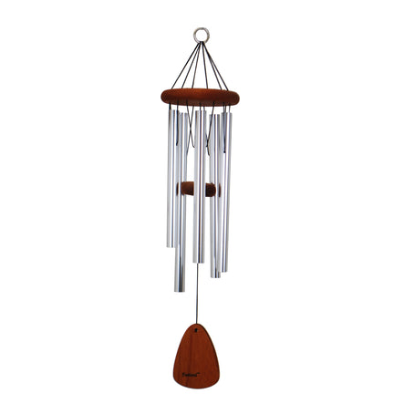 engraved silver festival wind chime