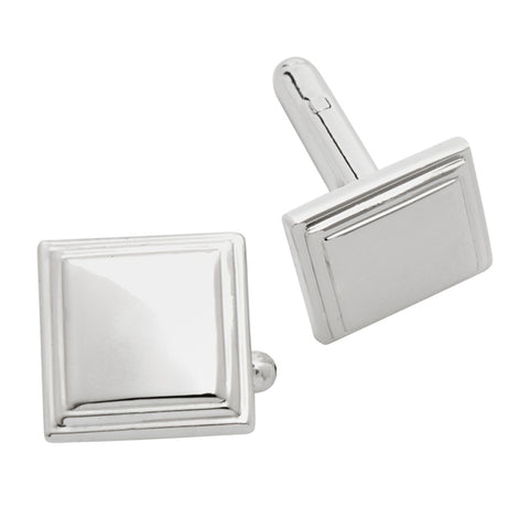 personalized square silver cufflinks