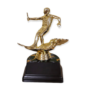 gold water skiing trophy with free engraved plate