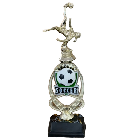 Bicycle Kick Soccer Trophy on Soccer Riser