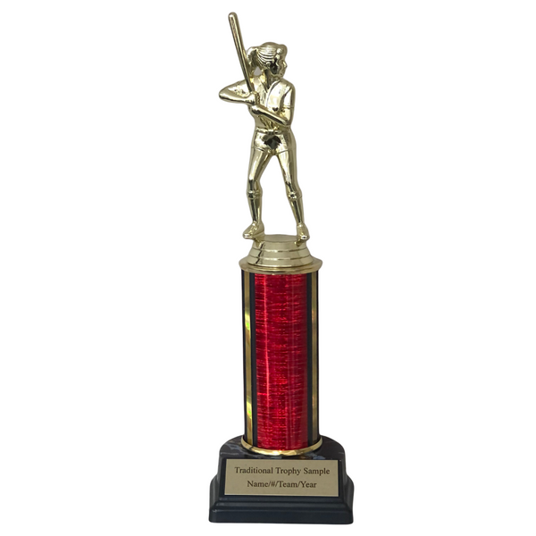 Softball Figure Trophy on colored Column
