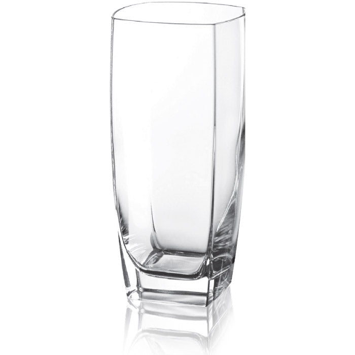 Rounded square design drinking glass perfect for engraving.