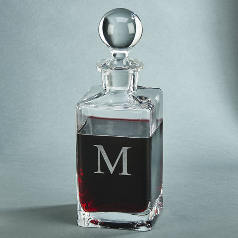 Square Engraved Glass Decanter