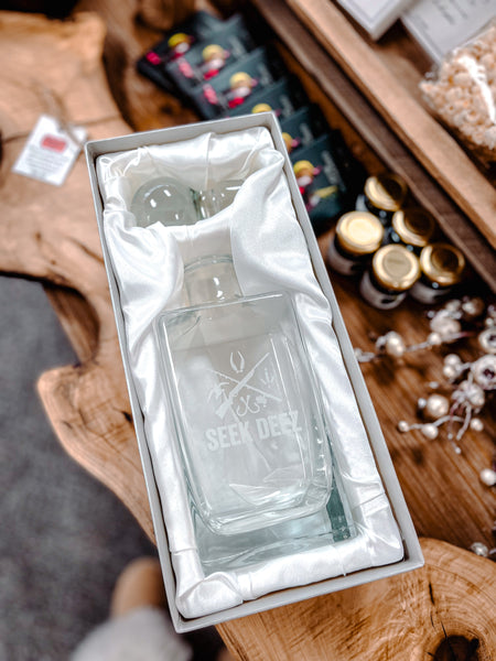 Square Engraved Glass Decanter