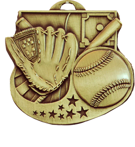 gold star blast baseball medal