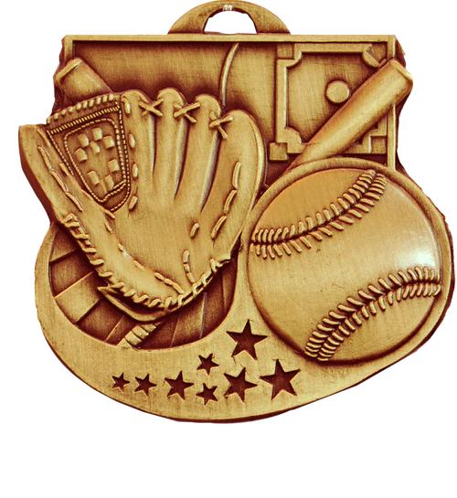 bronze star blast baseball medal