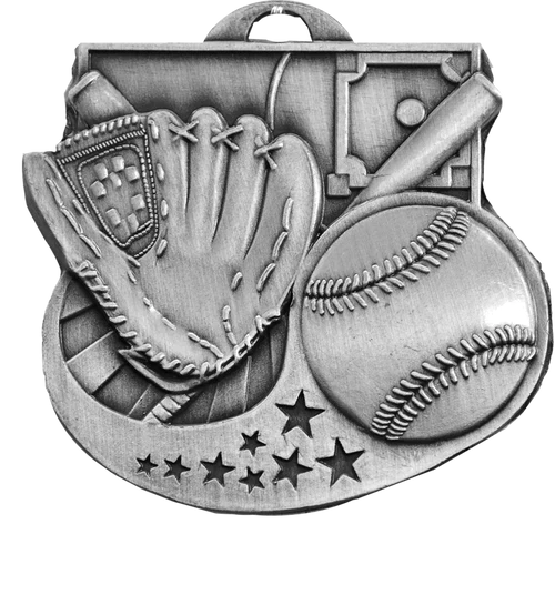 silver star blast baseball medal