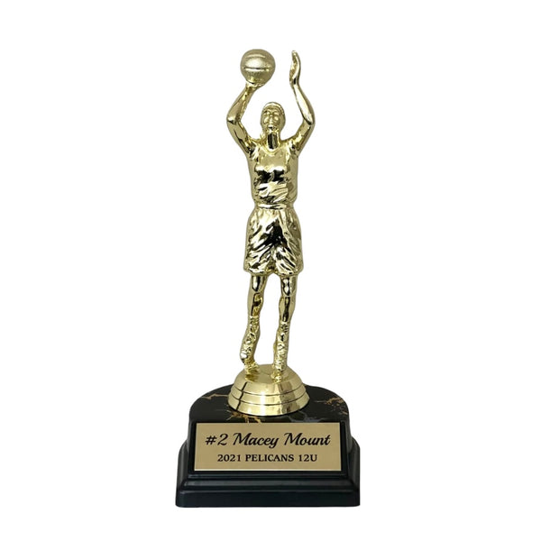 traditional basketball female trophy