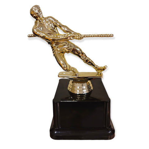 gold tug of war trophy with free engraved plate