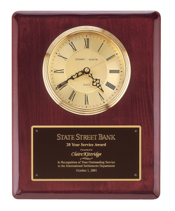 rosewood piano finish wall plaque clock
