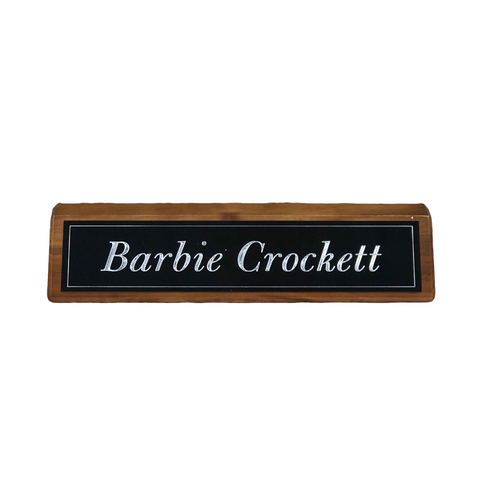 Personalized solid wood desk name plate