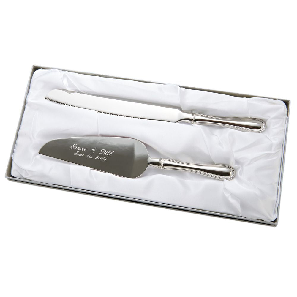 Traditional Cake Server Set | Custom Engraved Cake Server Set | Wedding Cake Server Set