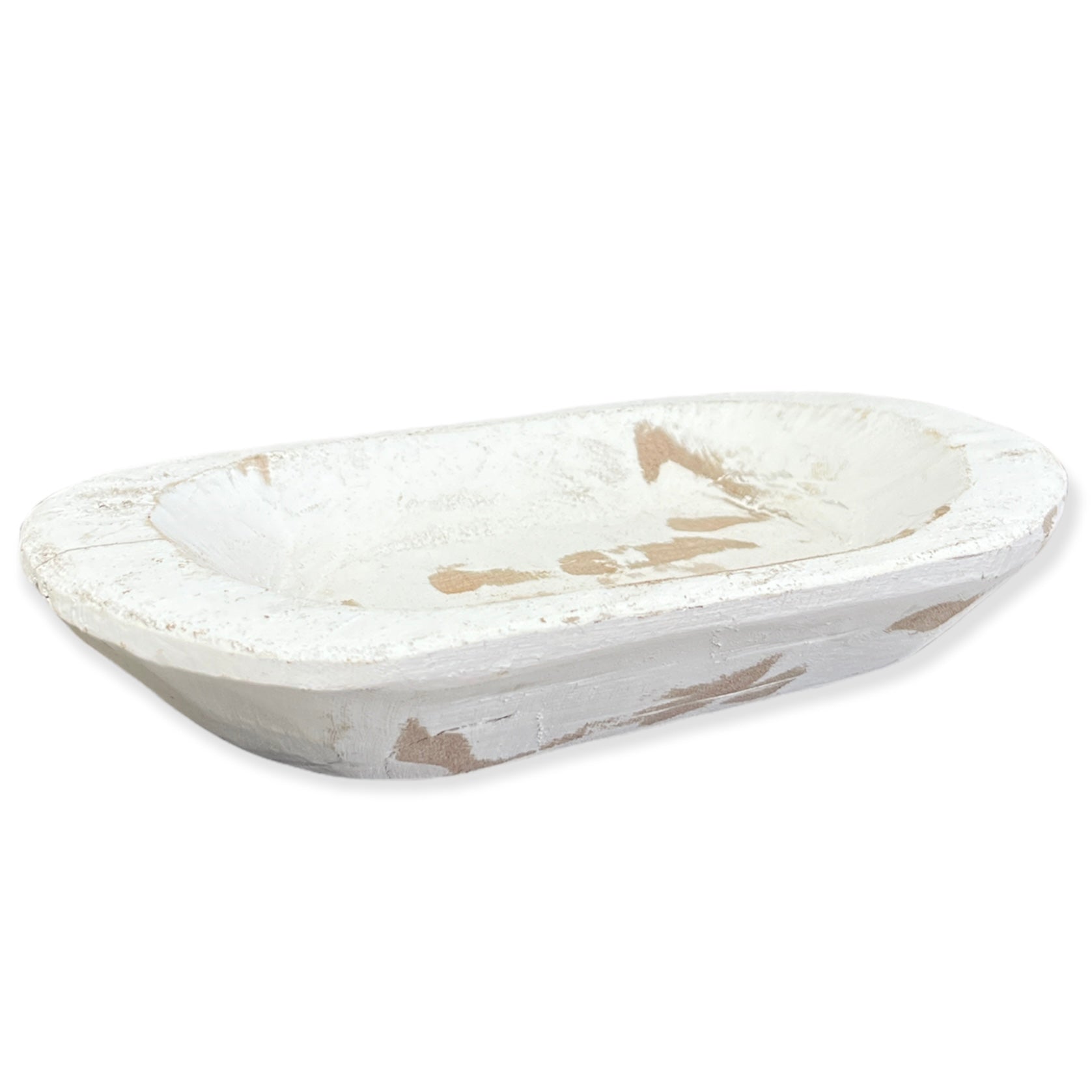 white wood dough bowl