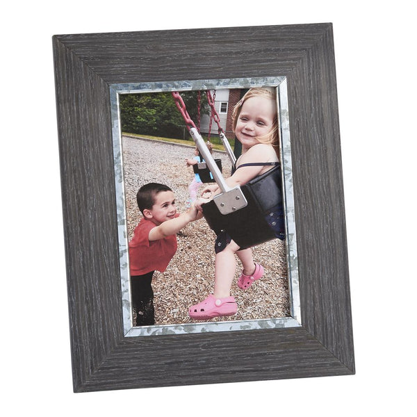 engraved grey wood picture frame