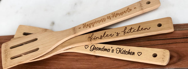 Engraved Wooden Cooking Spatula