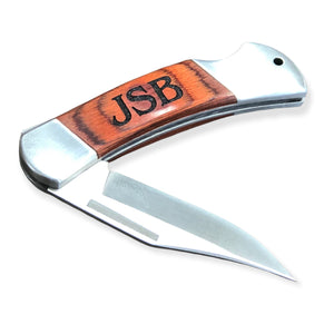personalized wood handle pocket knife