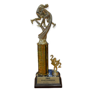 gold wrestling trophy with free engraved plate. Fast shipping.